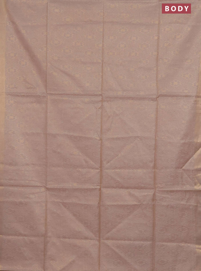 Semi munga jacquard saree beige with allover zari weaves and zari woven border