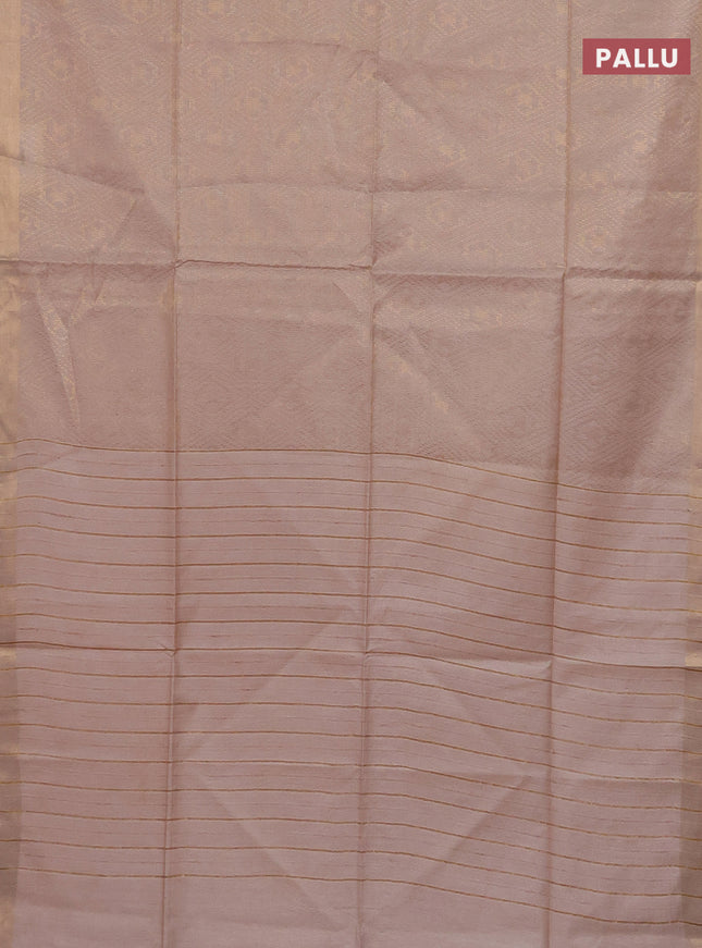 Semi munga jacquard saree beige with allover zari weaves and zari woven border