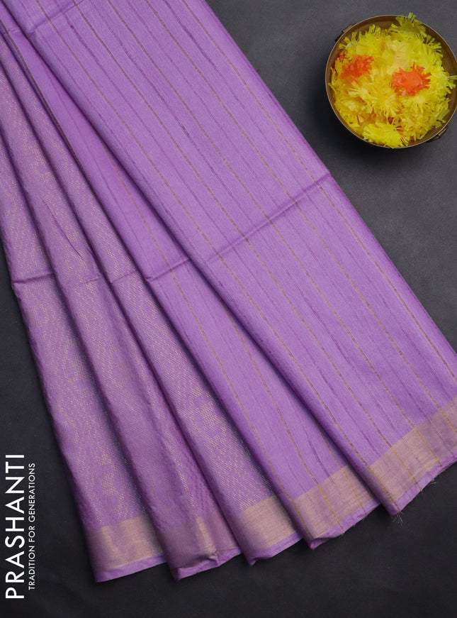 Semi munga jacquard saree lavender with allover zari weaves and zari woven border