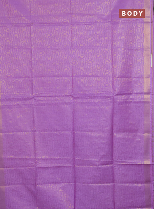 Semi munga jacquard saree lavender with allover zari weaves and zari woven border