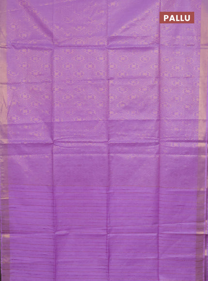 Semi munga jacquard saree lavender with allover zari weaves and zari woven border
