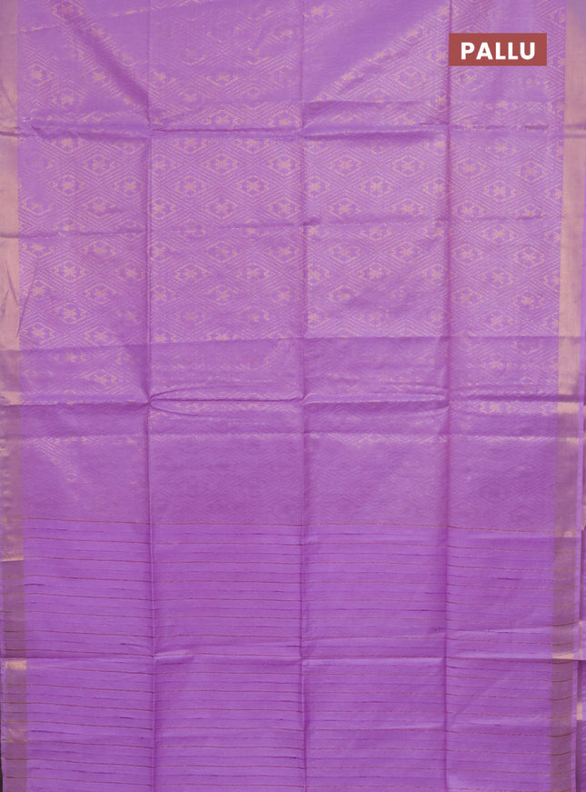 Semi munga jacquard saree lavender with allover zari weaves and zari woven border