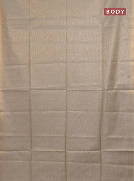 Semi munga jacquard saree pista green with allover zari weaves and zari woven border