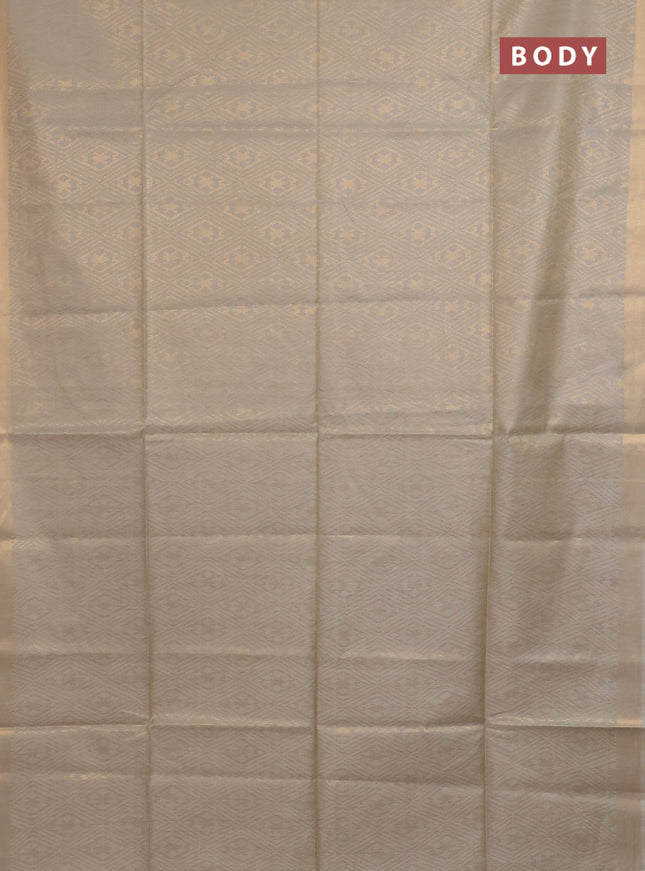 Semi munga jacquard saree pista green with allover zari weaves and zari woven border