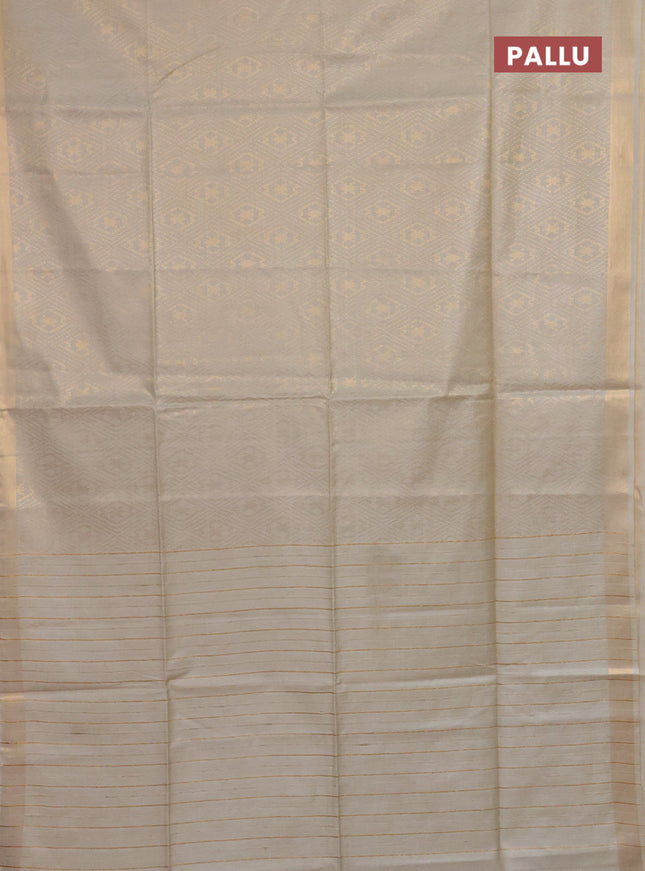 Semi munga jacquard saree pista green with allover zari weaves and zari woven border