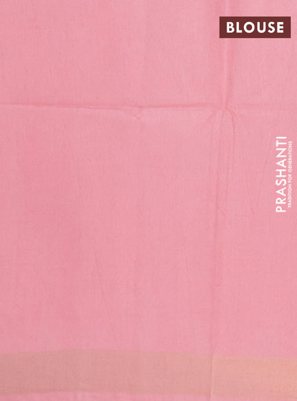 Semi munga jacquard saree peach pink with allover zari weaves and zari woven border