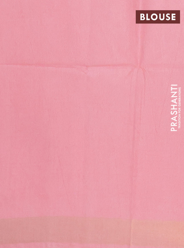 Semi munga jacquard saree peach pink with allover zari weaves and zari woven border