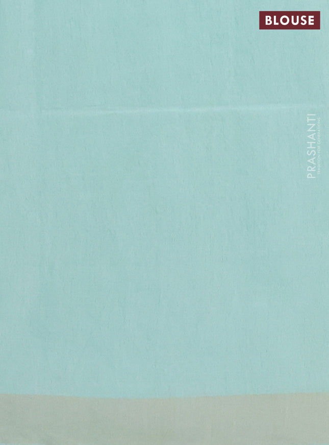 Semi munga jacquard saree pastel green with allover zari weaves and zari woven border