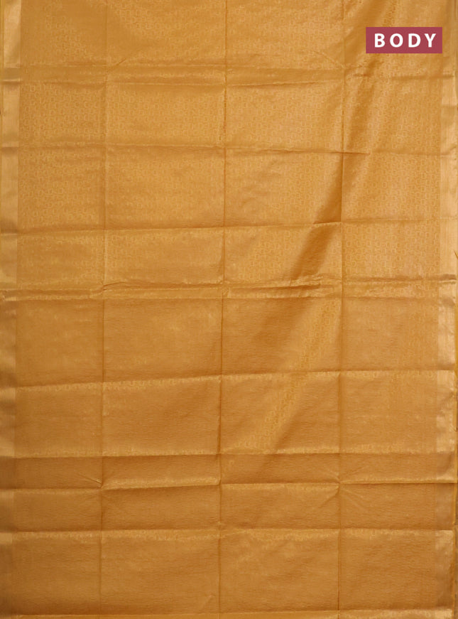 Semi munga jacquard saree mustard yellow with allover zari weaves and zari woven border