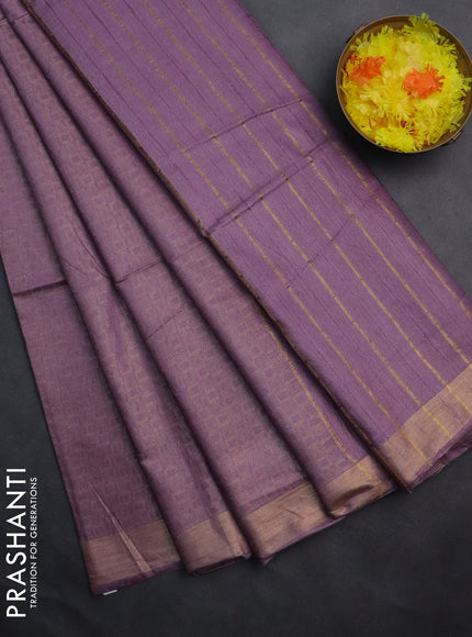 Semi munga jacquard saree lavender with allover zari weaves and zari woven border