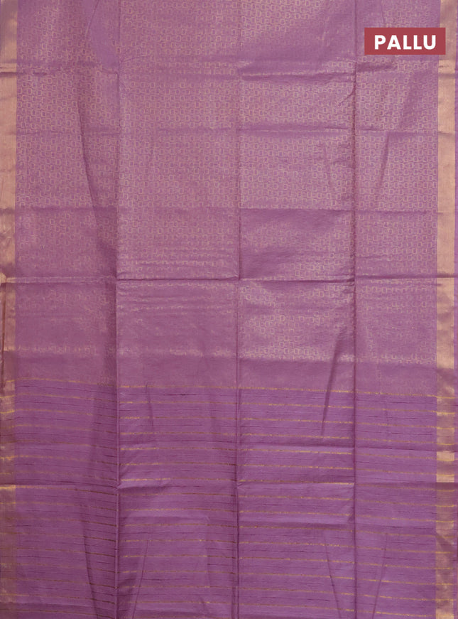 Semi munga jacquard saree lavender with allover zari weaves and zari woven border
