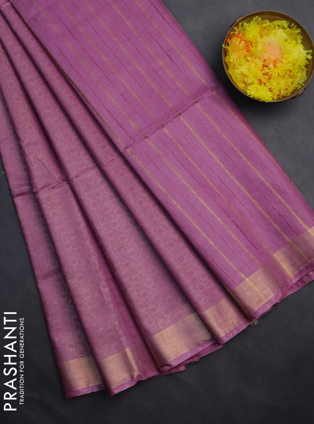 Semi munga jacquard saree pastel lavender with allover zari weaves and zari woven border