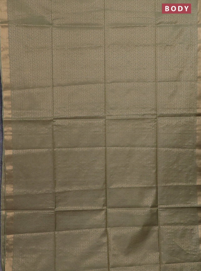 Semi munga jacquard saree pista green with allover zari weaves and zari woven border