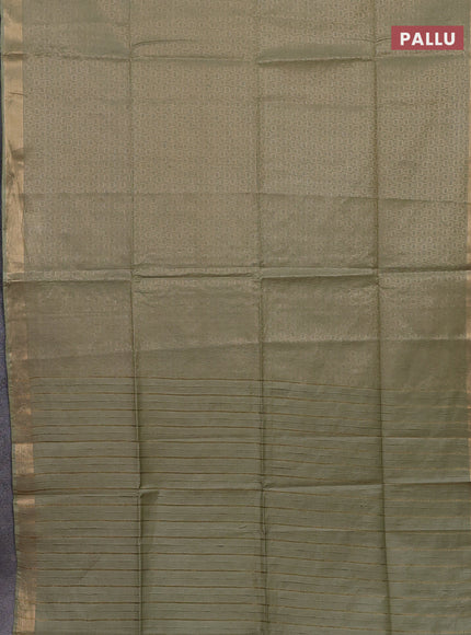 Semi munga jacquard saree pista green with allover zari weaves and zari woven border