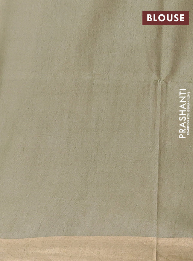 Semi munga jacquard saree pista green with allover zari weaves and zari woven border