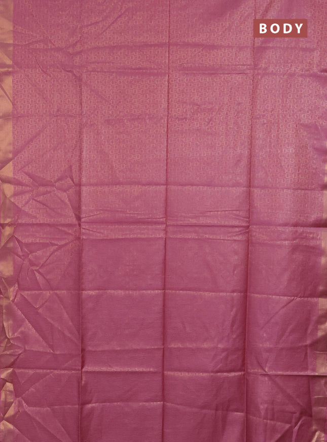 Semi munga jacquard saree Pastel pink with allover zari weaves and zari woven border