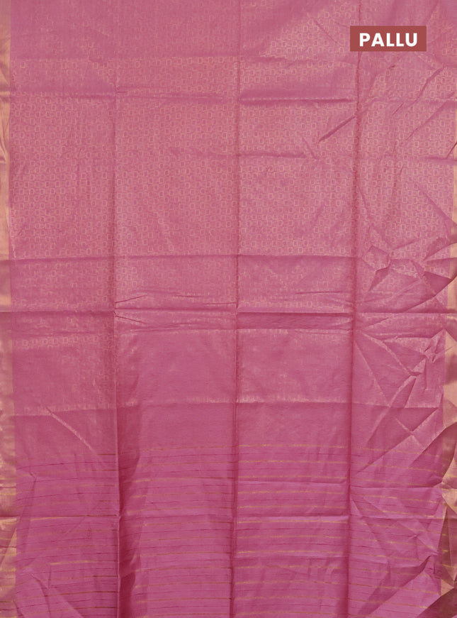 Semi munga jacquard saree Pastel pink with allover zari weaves and zari woven border
