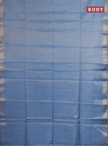 Semi munga jacquard saree pastel blue with allover zari weaves and zari woven border