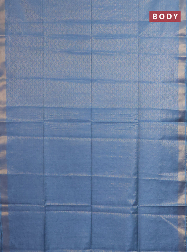 Semi munga jacquard saree pastel blue with allover zari weaves and zari woven border