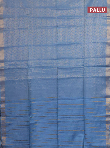 Semi munga jacquard saree pastel blue with allover zari weaves and zari woven border