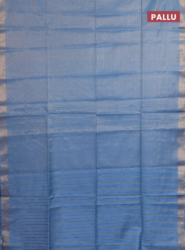 Semi munga jacquard saree pastel blue with allover zari weaves and zari woven border