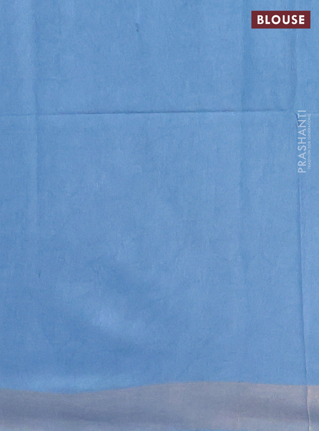 Semi munga jacquard saree pastel blue with allover zari weaves and zari woven border