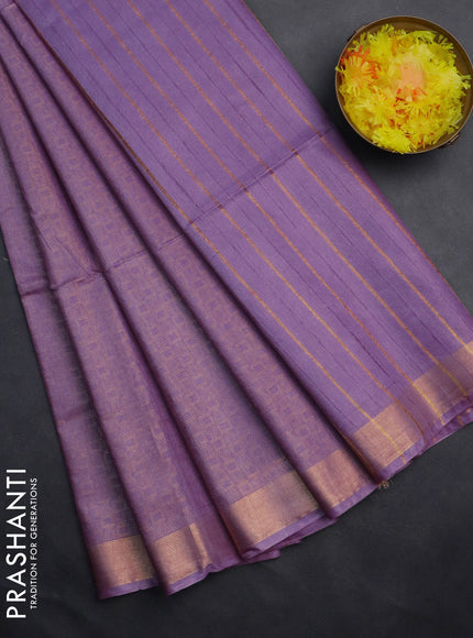 Semi munga jacquard saree pastel lavender with allover zari weaves and zari woven border