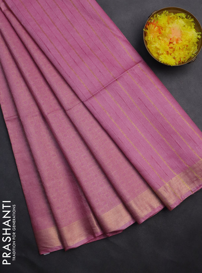 Semi munga jacquard saree light pink with allover zari weaves and zari woven border