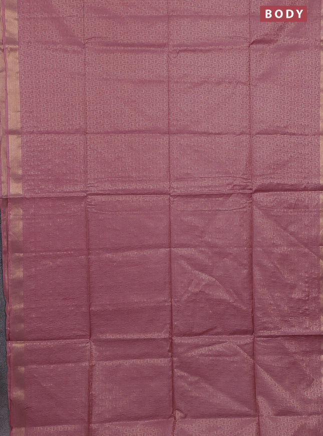 Semi munga jacquard saree pastel pink with allover zari weaves and zari woven border