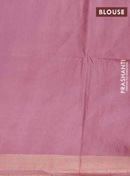 Semi munga jacquard saree pastel pink with allover zari weaves and zari woven border