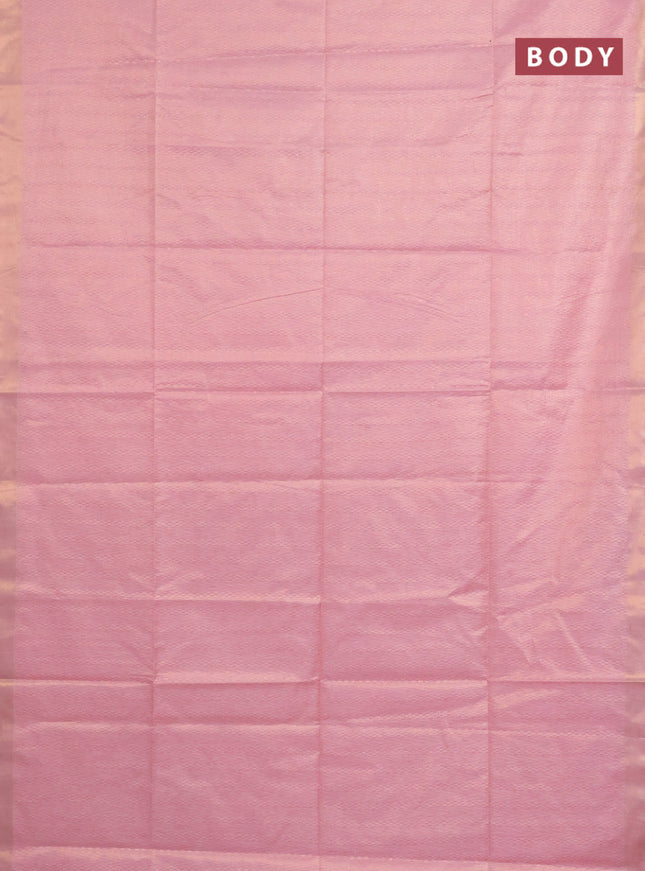 Semi munga jacquard saree peach pink with allover zari weaves and zari woven border