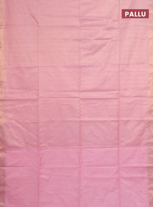 Semi munga jacquard saree peach pink with allover zari weaves and zari woven border