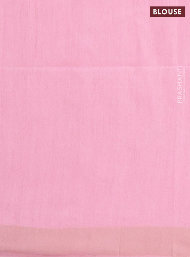 Semi munga jacquard saree peach pink with allover zari weaves and zari woven border