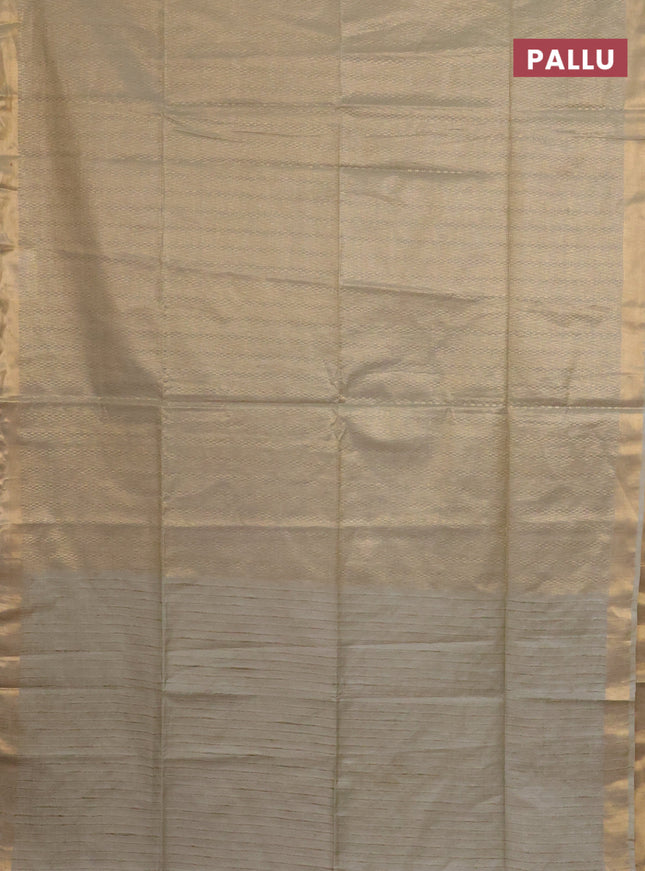 Semi munga jacquard saree pastel green with allover zari weaves and zari woven border