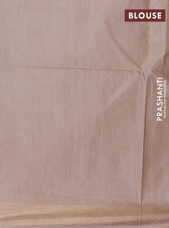 Semi munga jacquard saree sandal with allover zari weaves and zari woven border