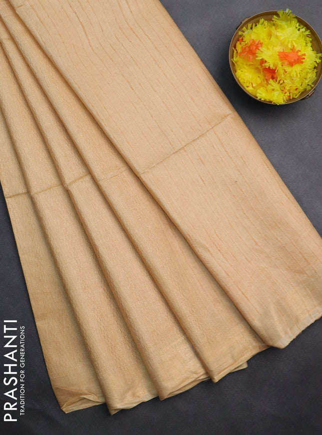 Semi munga jacquard saree sandal with allover zari weaves and zari woven border