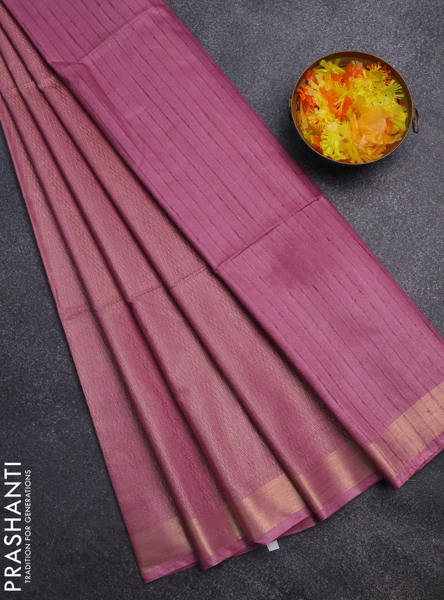 Semi munga jacquard saree mauve pink with allover zari weaves and zari woven border