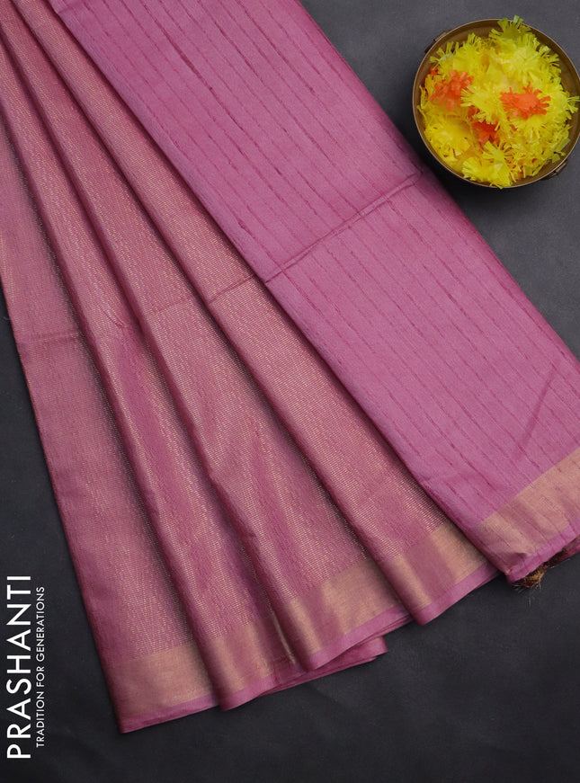 Semi munga jacquard saree pastel pink with allover zari weaves and zari woven border