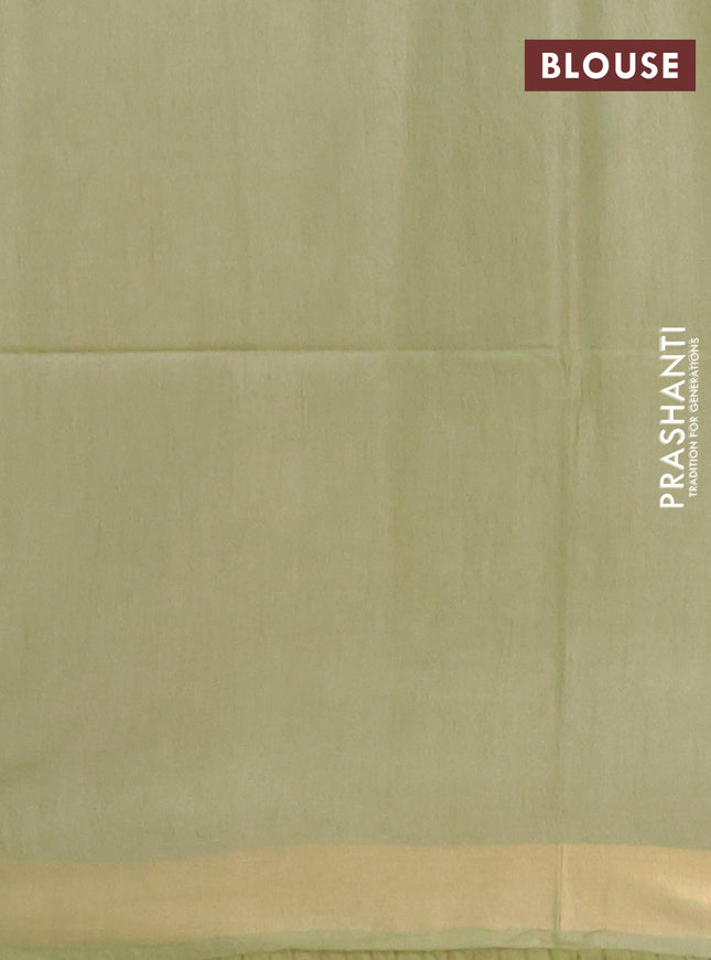 Semi munga jacquard saree pastel green with allover zari weaves and zari woven border