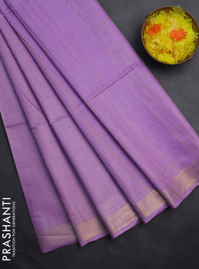 Semi munga jacquard saree lavender with allover zari weaves and zari woven border
