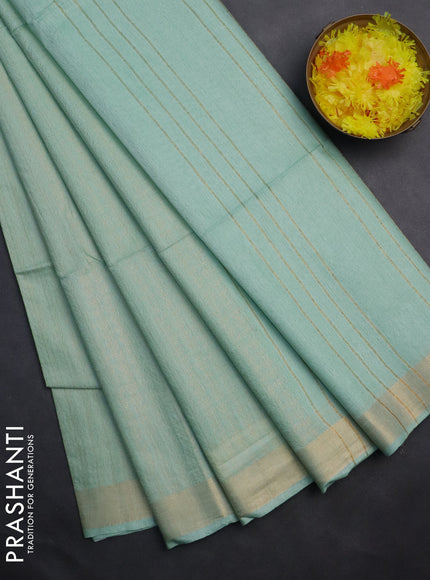 Semi munga jacquard saree pastel green with allover zari weaves and zari woven border