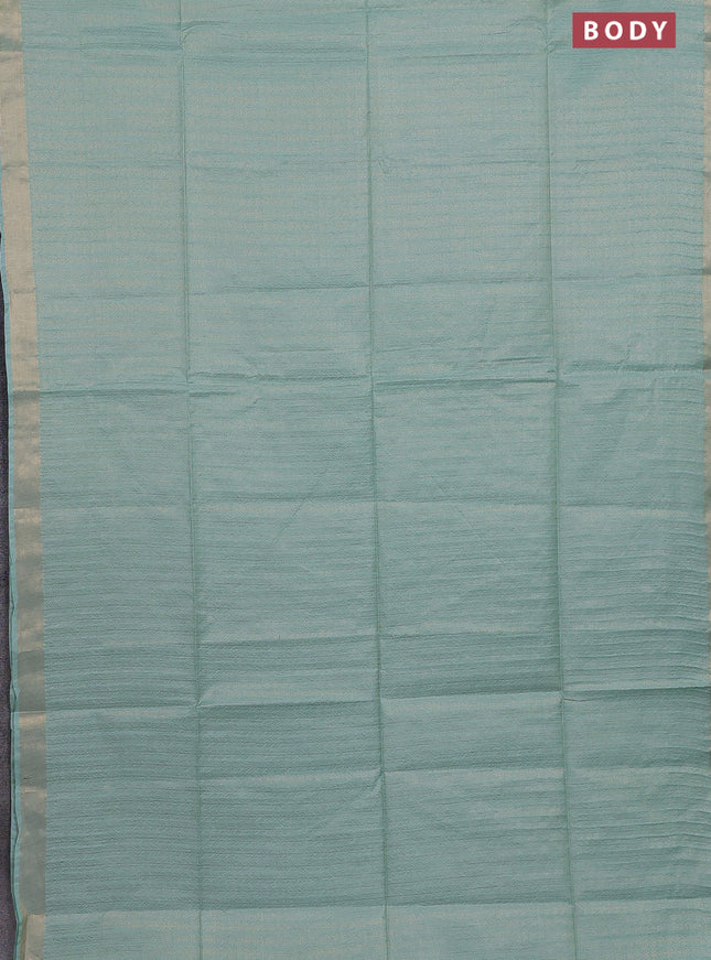 Semi munga jacquard saree pastel green with allover zari weaves and zari woven border