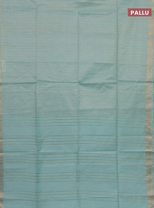 Semi munga jacquard saree pastel green with allover zari weaves and zari woven border