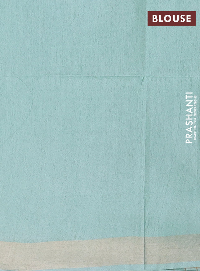Semi munga jacquard saree pastel green with allover zari weaves and zari woven border