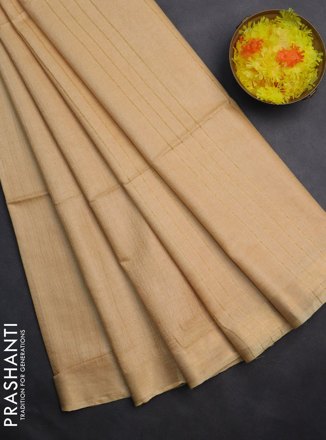 Semi munga jacquard saree sandal with allover zari weaves and zari woven border