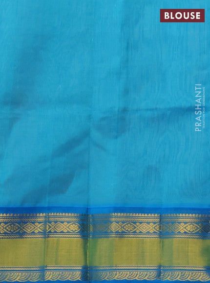 Kuppadam silk cotton saree beige and cs blue with zari woven buttas and zari woven border