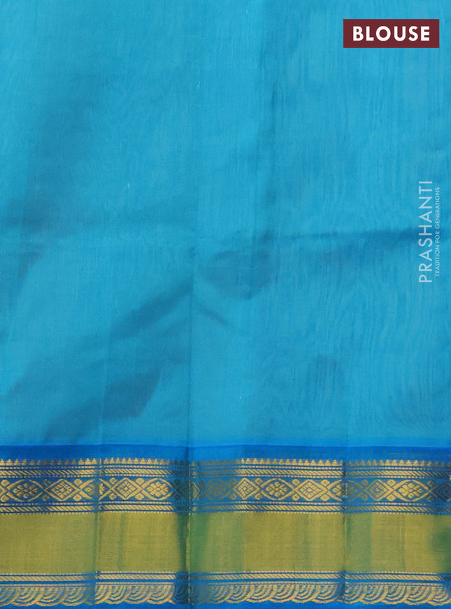 Kuppadam silk cotton saree beige and cs blue with zari woven buttas and zari woven border