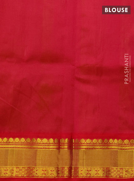 Kuppadam silk cotton saree dual shade of yellowish green and pink with rudhraksha zari woven buttas and zari woven border