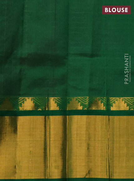 Kuppadam silk cotton saree purple and green with allover zari checks & lakshadeepa buttas and long zari woven border