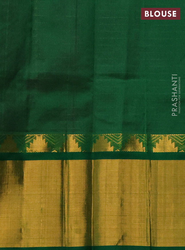 Kuppadam silk cotton saree purple and green with allover zari checks & lakshadeepa buttas and long zari woven border